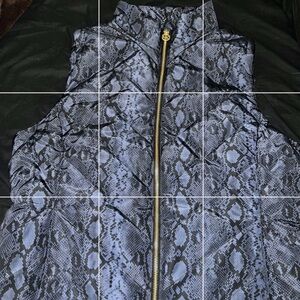 MICHAEL Michael Kors Blue Snakeskin Puffer Vest